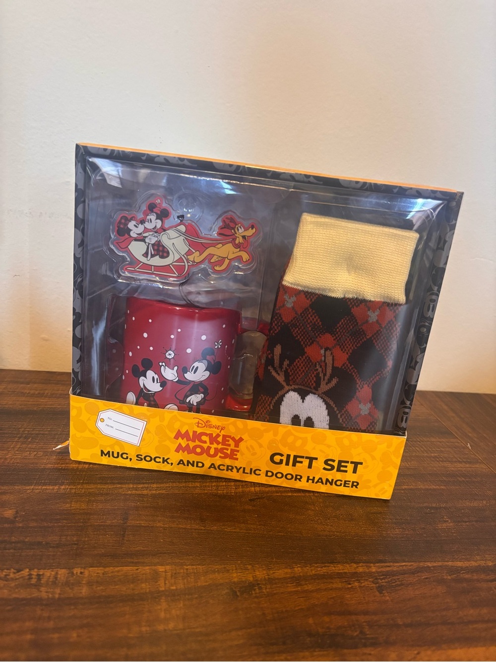 Disney Mickey Mouse Red and Black Holiday Gift Set with Yellow Accent